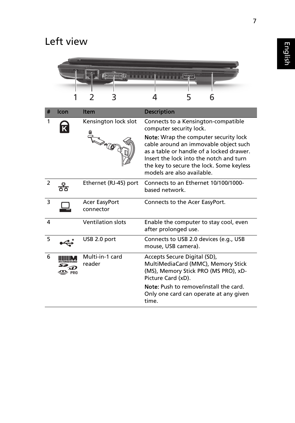 Rear view, Left view | Acer TravelMate 8172Z User Manual | Page 9 / 314