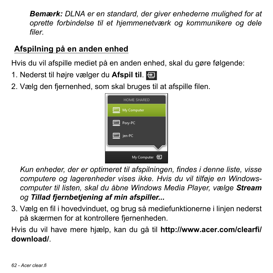 Afspilning på en anden enhed | Acer Aspire V5-471PG User Manual | Page 1012 / 3492