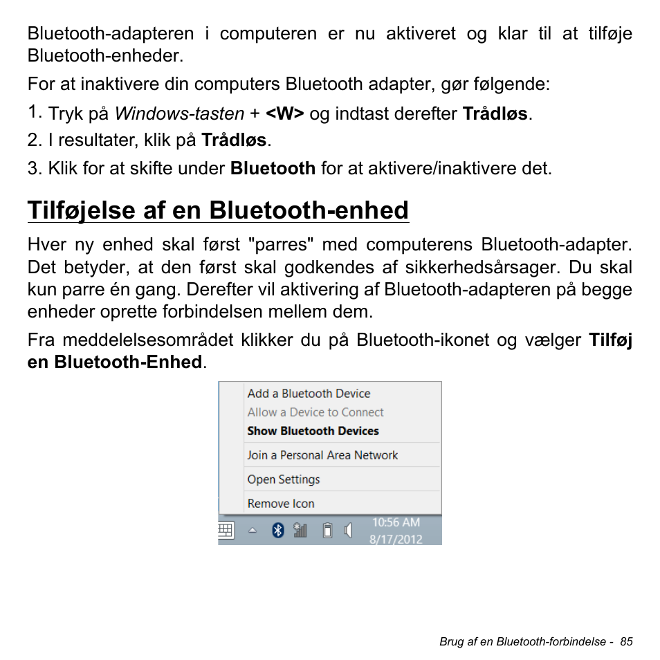 Tilføjelse af en bluetooth-enhed | Acer Aspire V5-471PG User Manual | Page 1035 / 3492