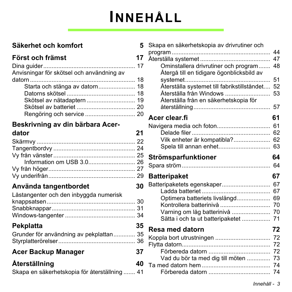Nnehåll | Acer Aspire V5-471PG User Manual | Page 1065 / 3492