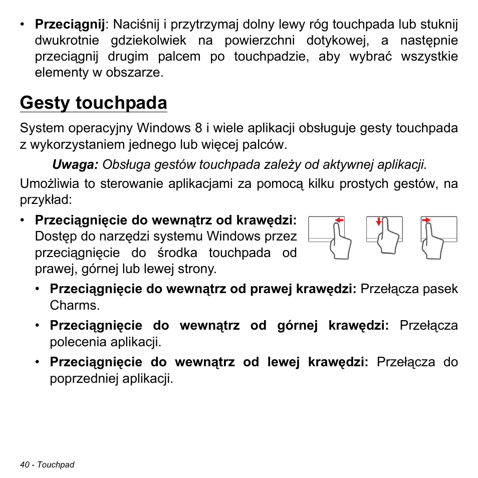 Gesty touchpada | Acer Aspire V5-471PG User Manual | Page 1458 / 3492