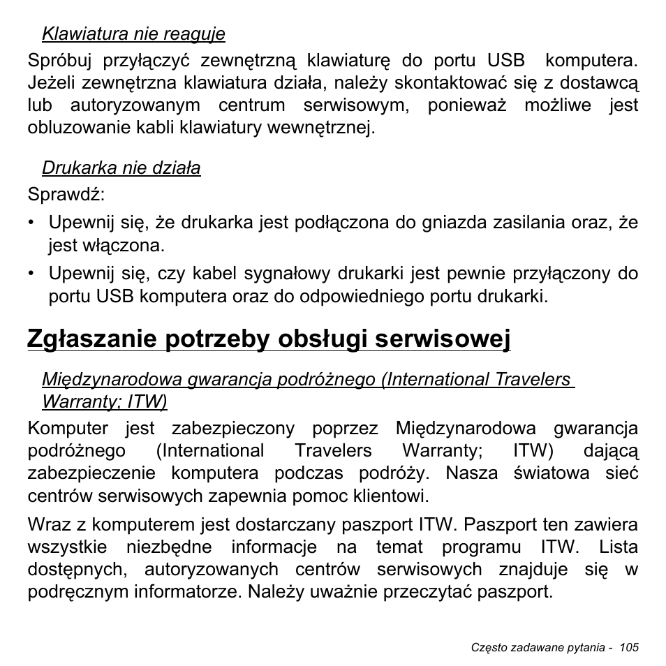 Zgłaszanie potrzeby obsługi serwisowej | Acer Aspire V5-471PG User Manual | Page 1523 / 3492