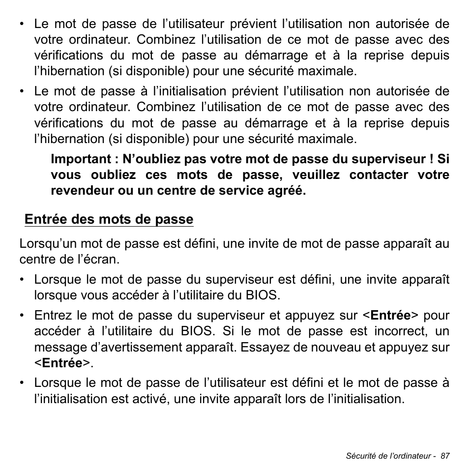 Entrée des mots de passe | Acer Aspire V5-471PG User Manual | Page 199 / 3492