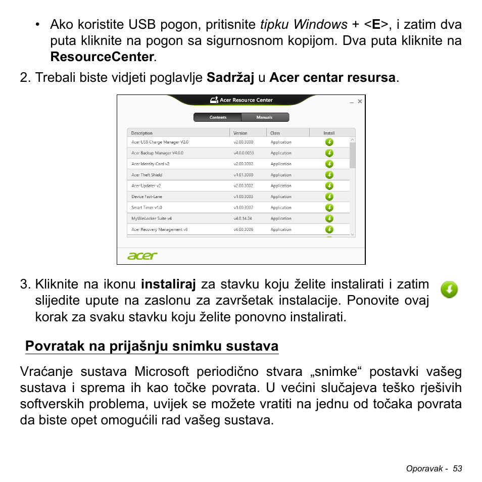 Povratak na prijašnju snimku sustava | Acer Aspire V5-471PG User Manual | Page 2061 / 3492