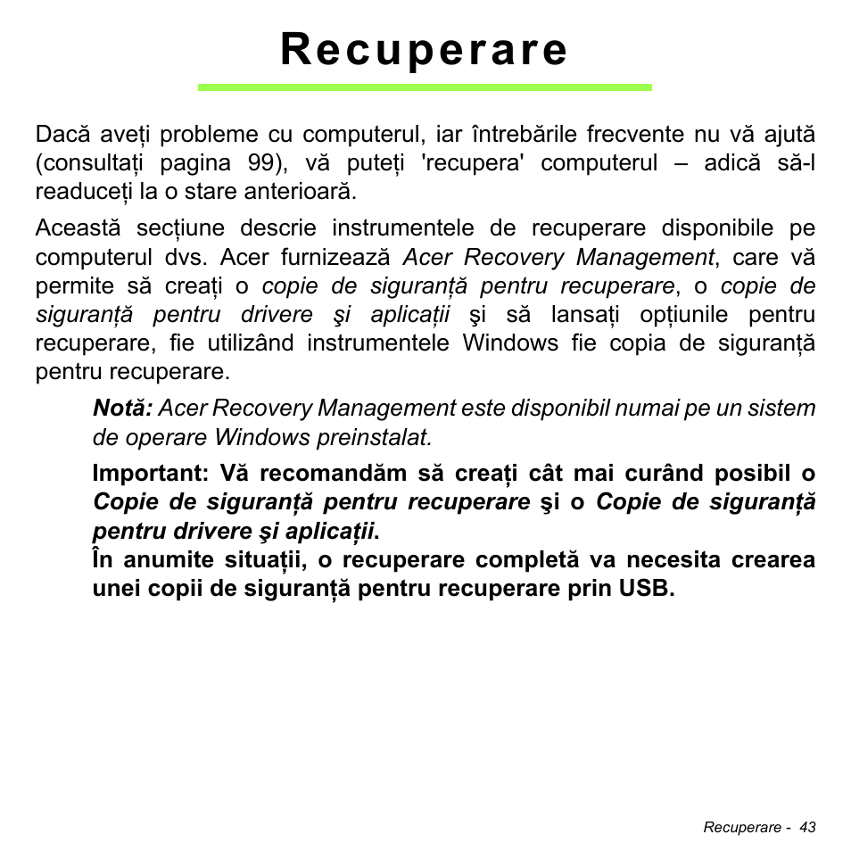 Recuperare | Acer Aspire V5-471PG User Manual | Page 2169 / 3492