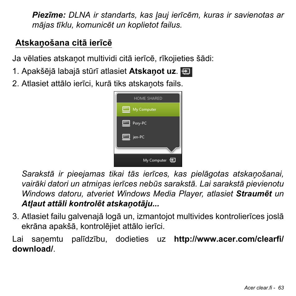 Atskaņošana citā ierīcē | Acer Aspire V5-471PG User Manual | Page 2545 / 3492