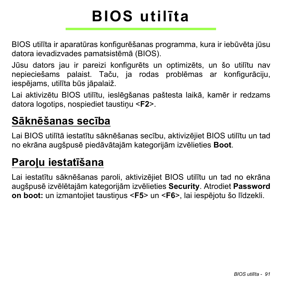 Bios utilīta, Sāknēšanas secība, Paroļu iestatīšana | Sāknēšanas secība paroļu iestatīšana | Acer Aspire V5-471PG User Manual | Page 2573 / 3492