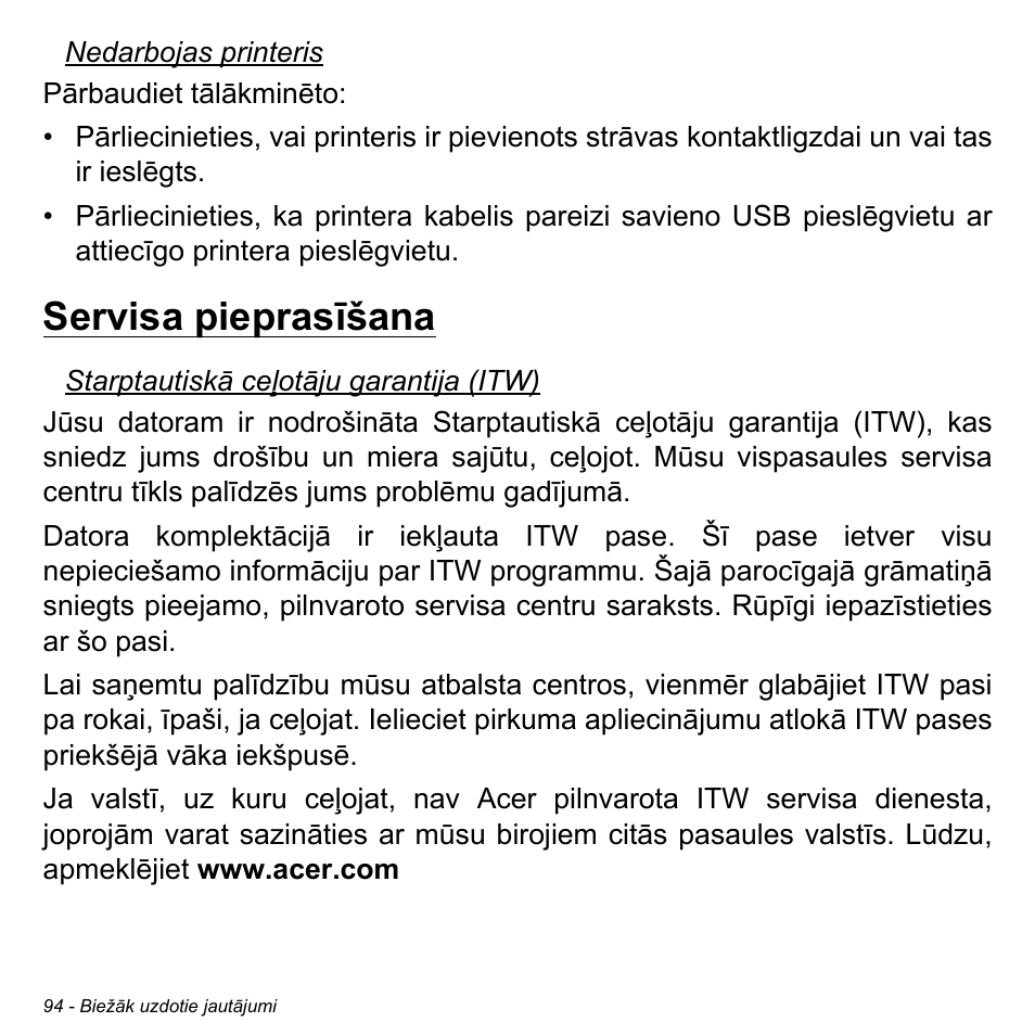 Servisa pieprasīšana | Acer Aspire V5-471PG User Manual | Page 2576 / 3492