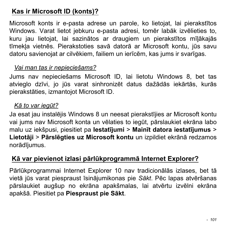 Kas ir microsoft id (konts), Pārlūkprogrammā internet explorer | Acer Aspire V5-471PG User Manual | Page 2583 / 3492