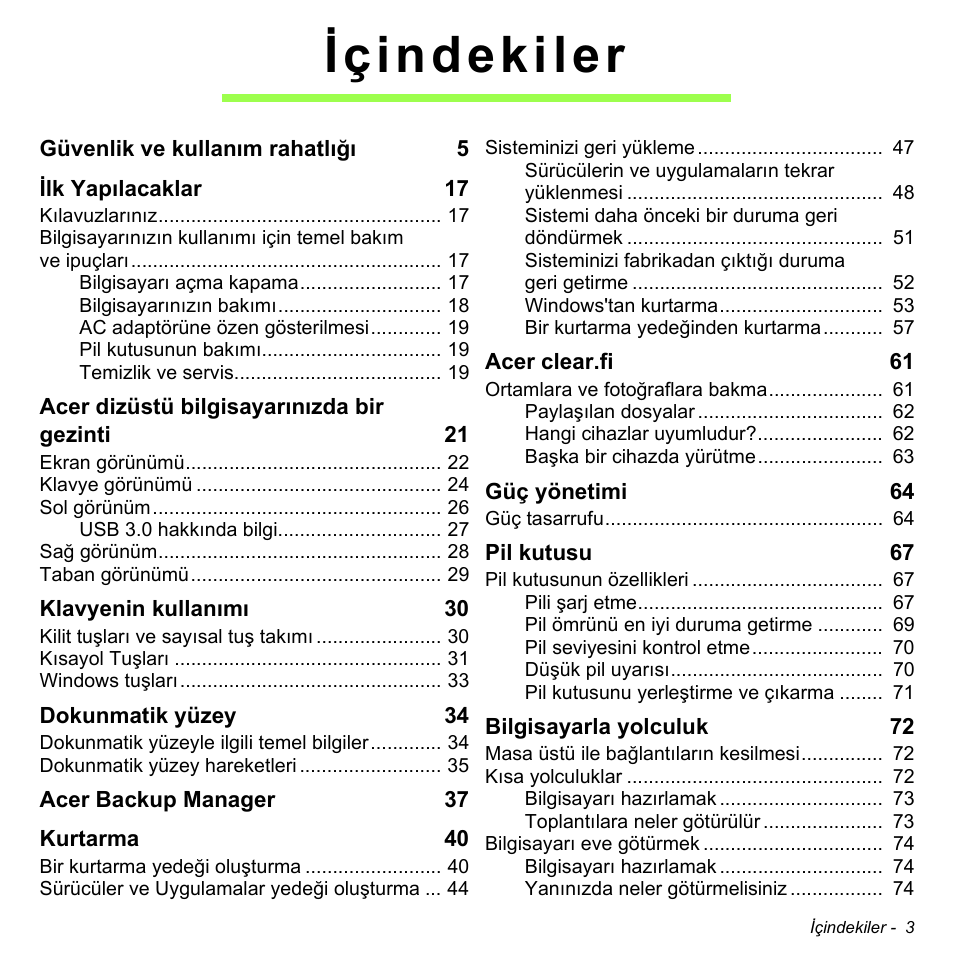 Içindekiler | Acer Aspire V5-471PG User Manual | Page 2847 / 3492