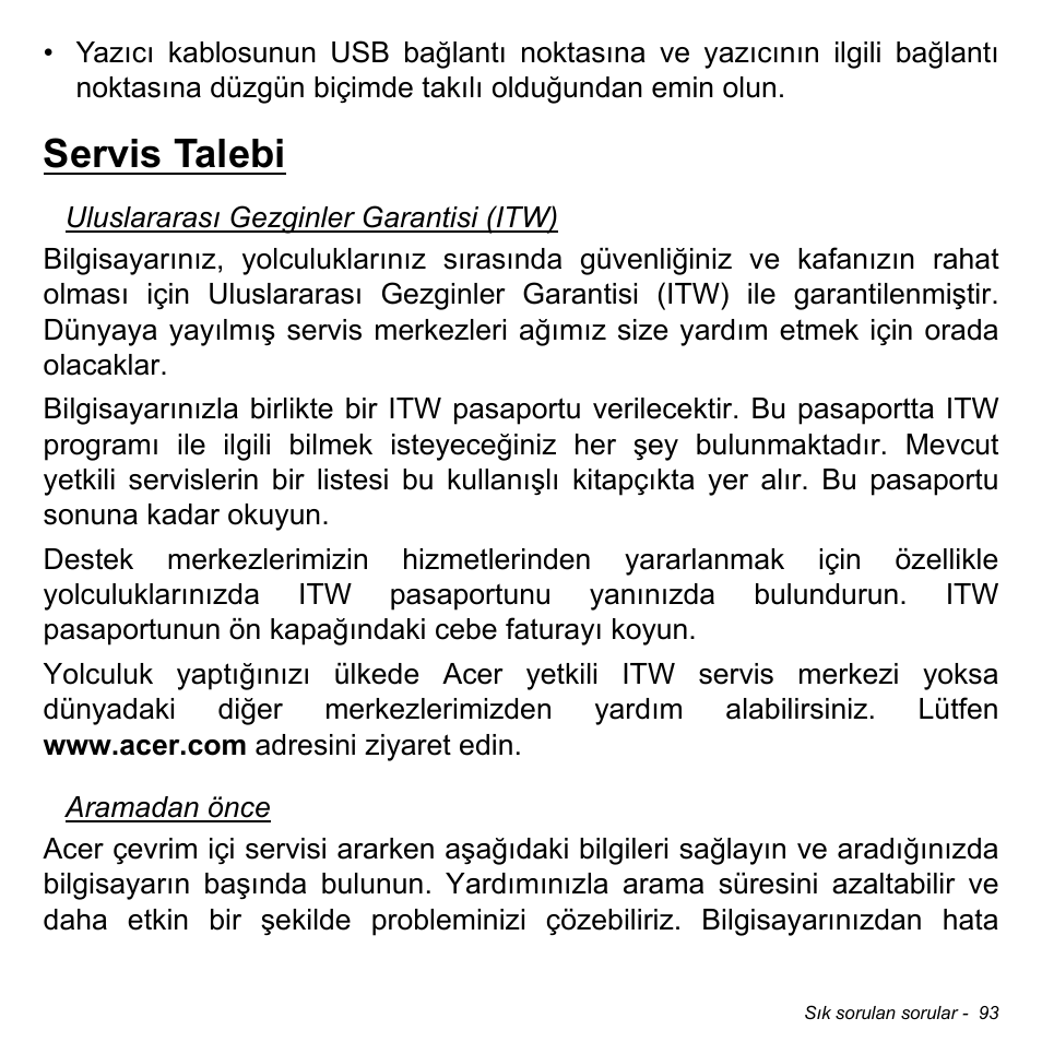 Servis talebi | Acer Aspire V5-471PG User Manual | Page 2937 / 3492