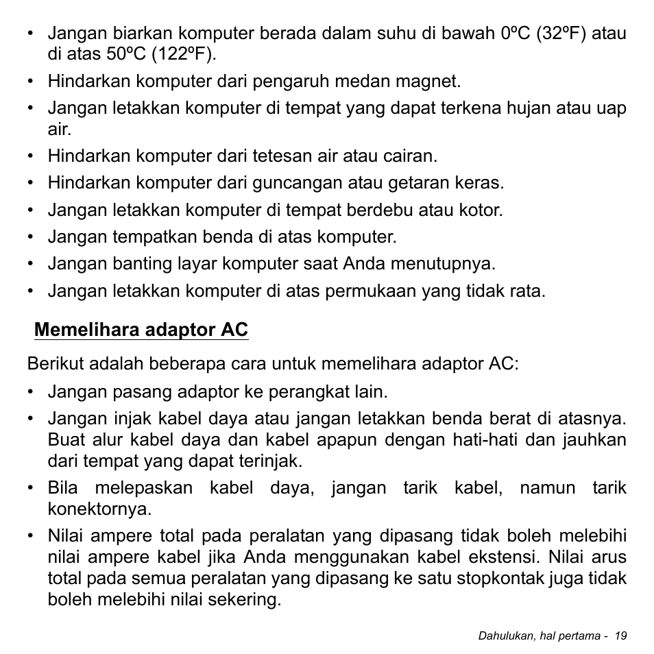 Memelihara adaptor ac | Acer Aspire V5-471PG User Manual | Page 3277 / 3492