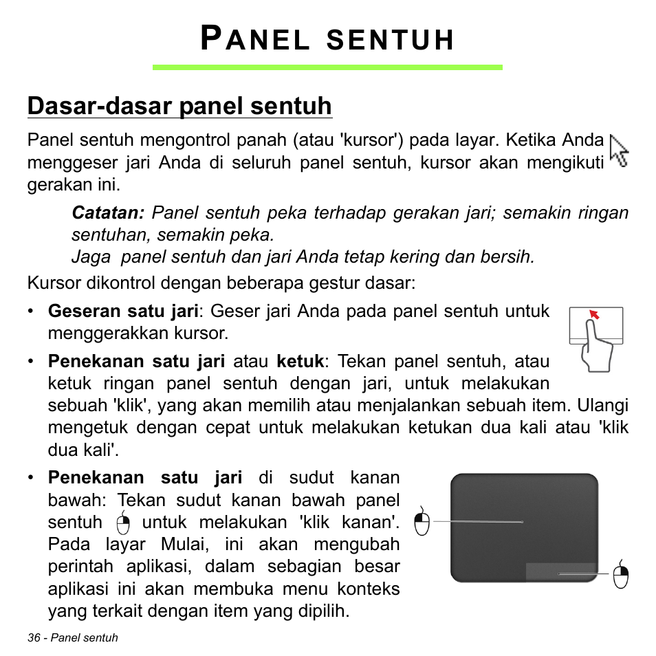 Panel sentuh, Dasar-dasar panel sentuh, Anel | Sentuh | Acer Aspire V5-471PG User Manual | Page 3294 / 3492
