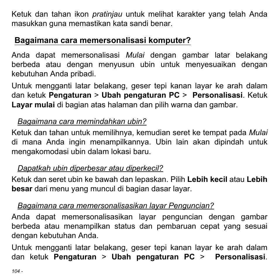 Bagaimana cara memersonalisasi komputer | Acer Aspire V5-471PG User Manual | Page 3362 / 3492