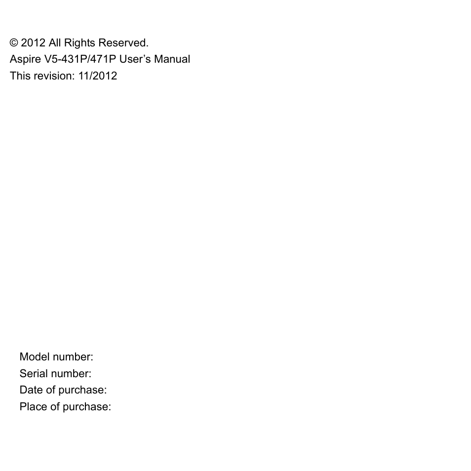 Acer Aspire V5-471PG User Manual | Page 4 / 3492