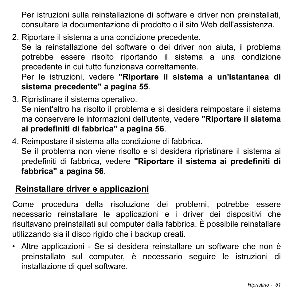 Reinstallare driver e applicazioni | Acer Aspire V5-471PG User Manual | Page 413 / 3492