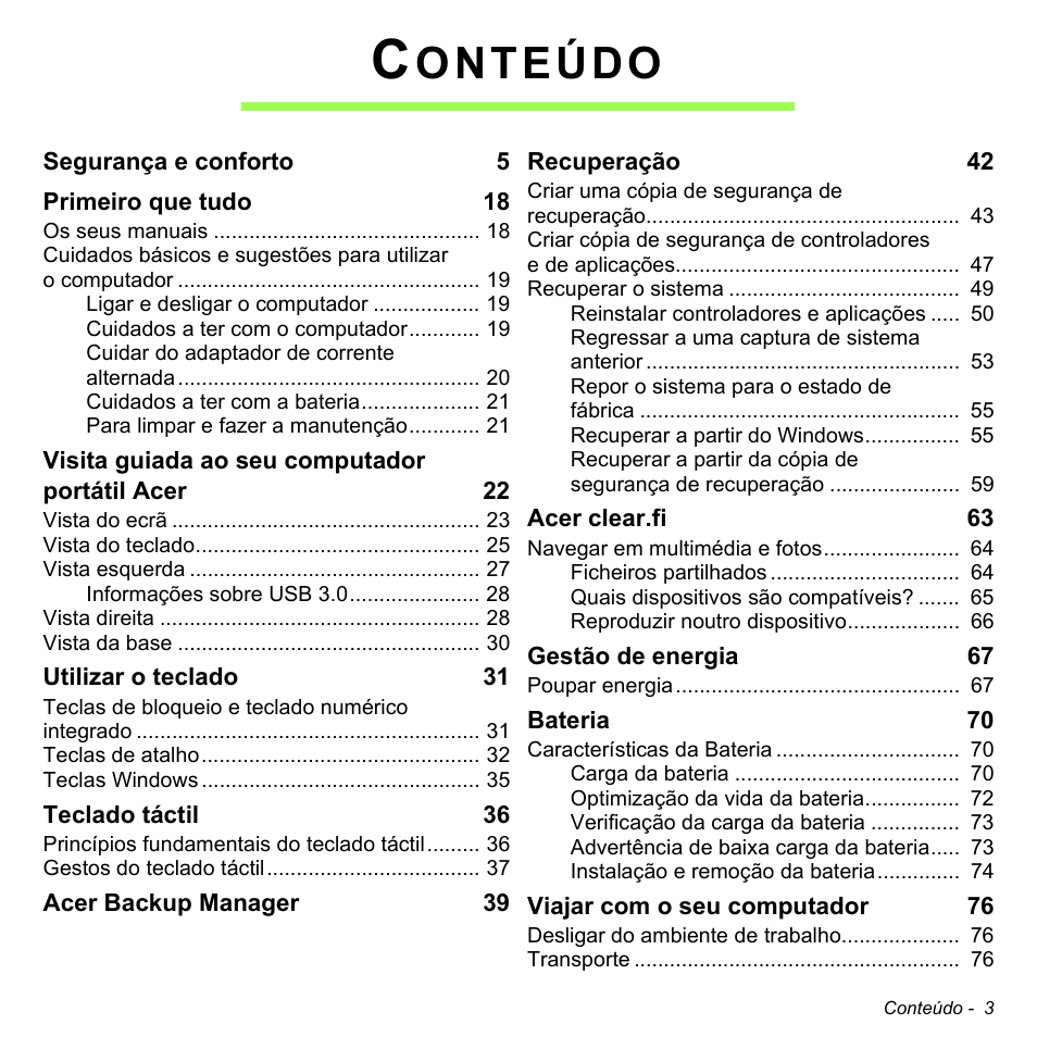 Onteúdo | Acer Aspire V5-471PG User Manual | Page 605 / 3492
