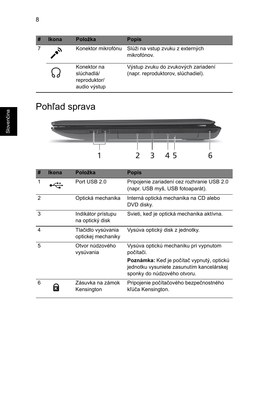 Pohľad sprava | Acer Aspire 7551G User Manual | Page 162 / 314