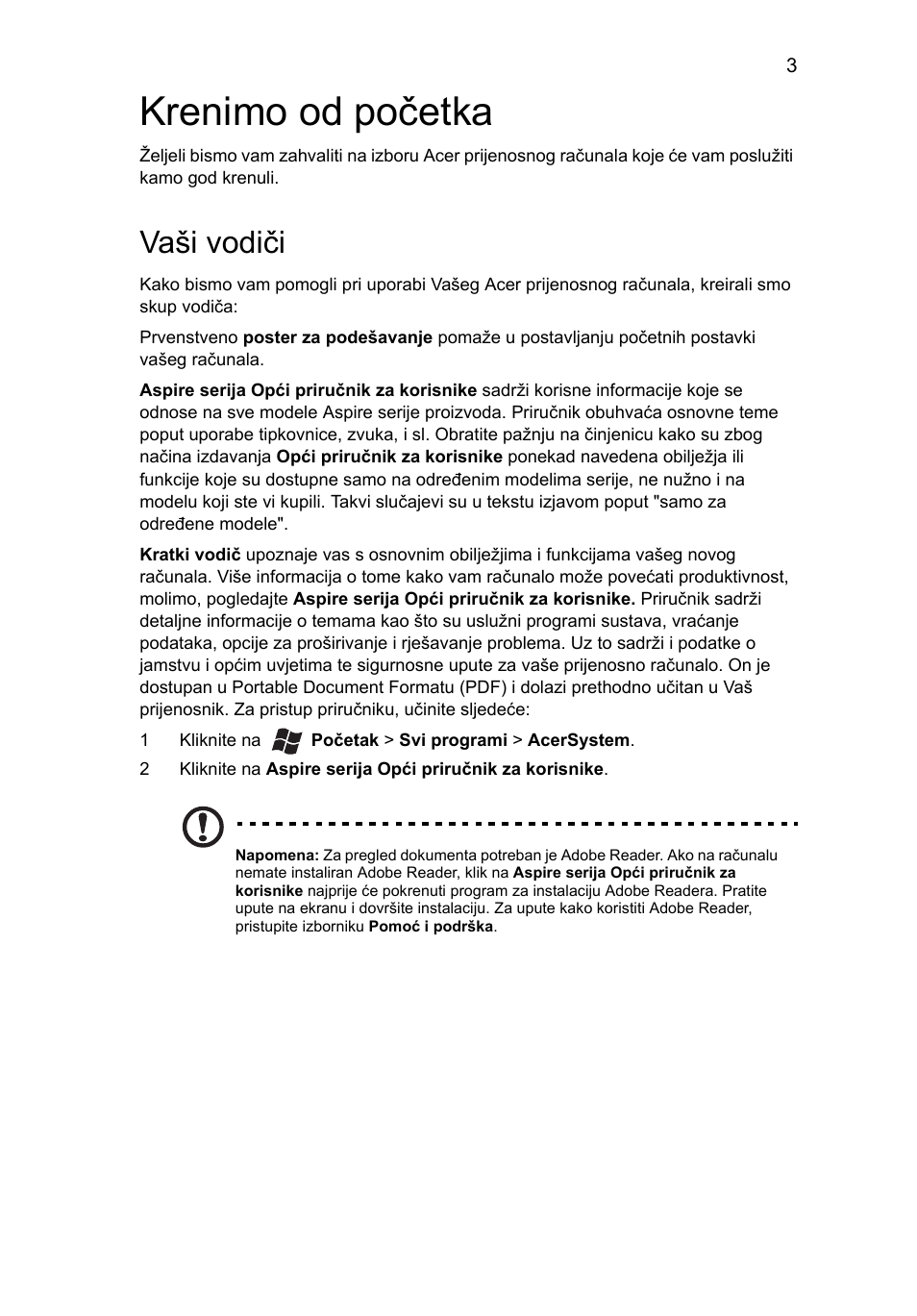 Krenimo od početka, Vaši vodiči | Acer Aspire 4743ZG User Manual | Page 181 / 320