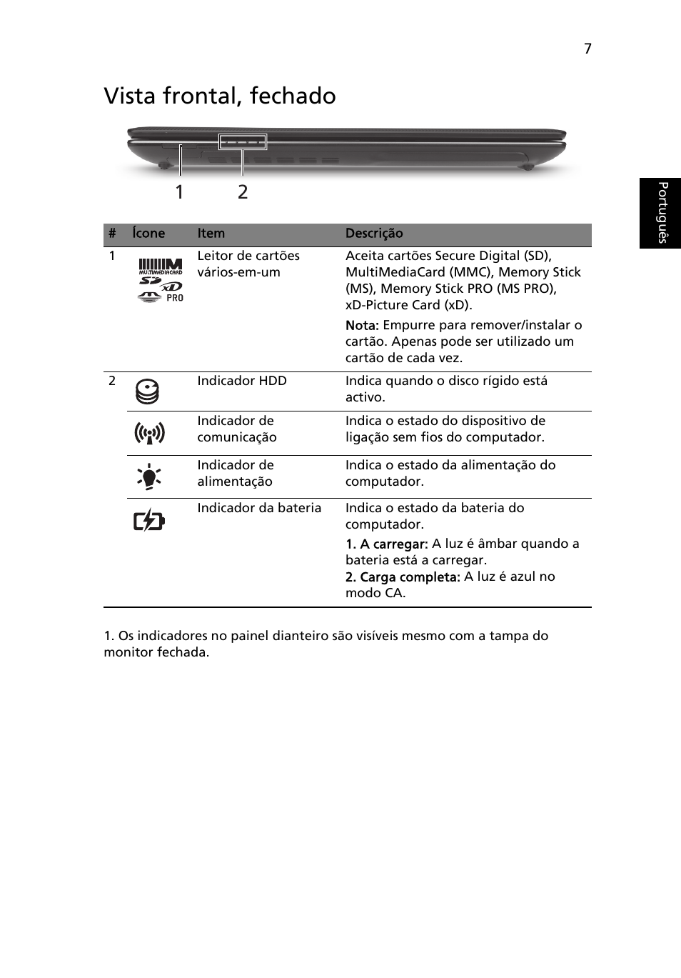 Vista frontal, fechado | Acer Aspire 4743ZG User Manual | Page 63 / 320