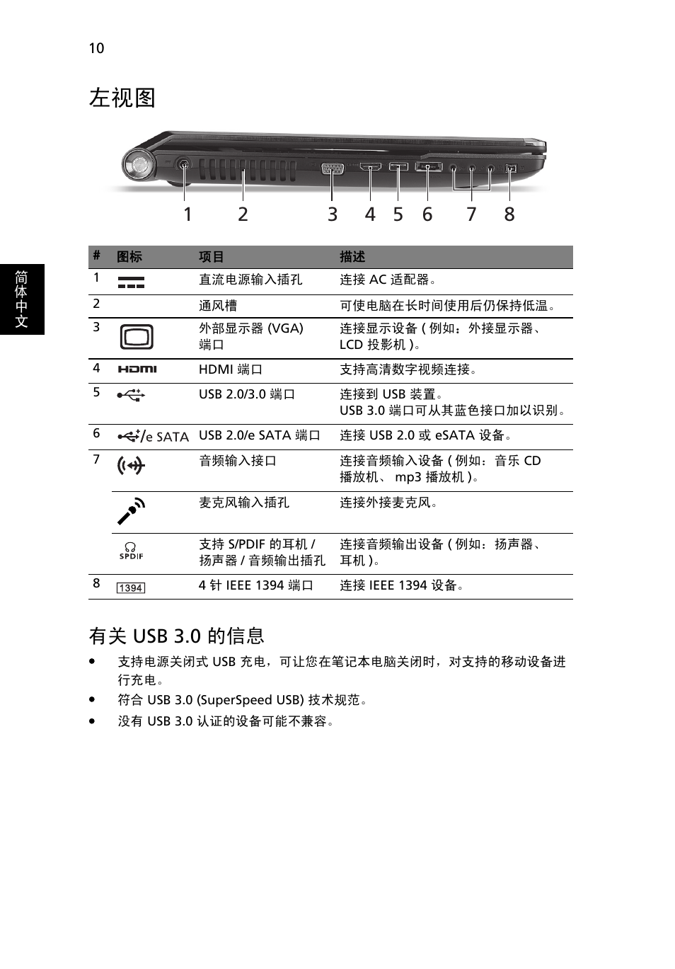 有关 usb 3.0 的信息 | Acer Aspire 8951G User Manual | Page 410 / 440