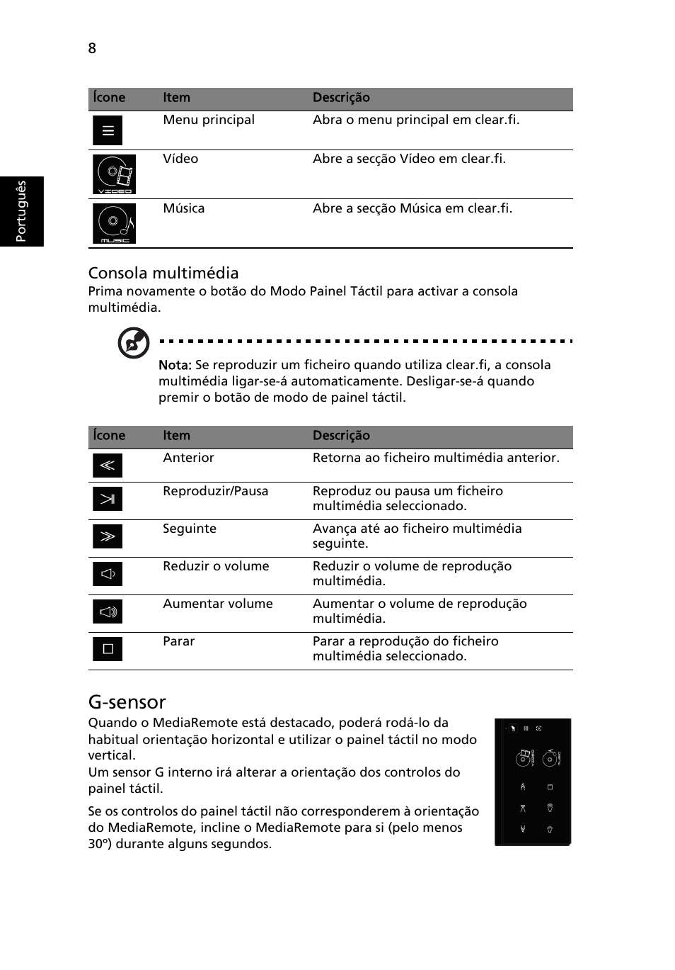 G-sensor | Acer Aspire 8951G User Manual | Page 84 / 440