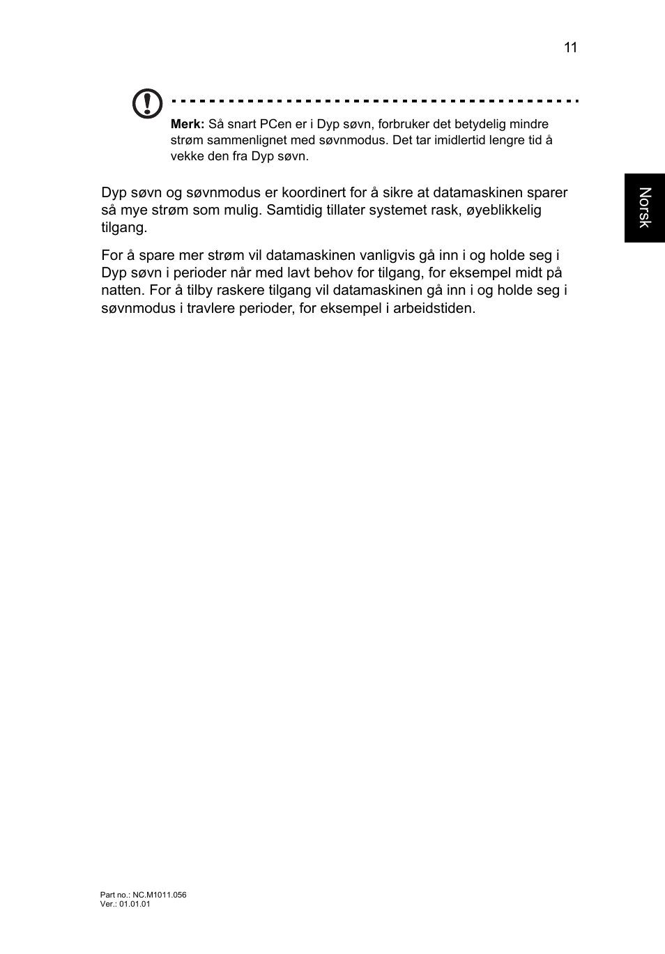 Norsk | Acer Aspire S3-391 User Manual | Page 101 / 366