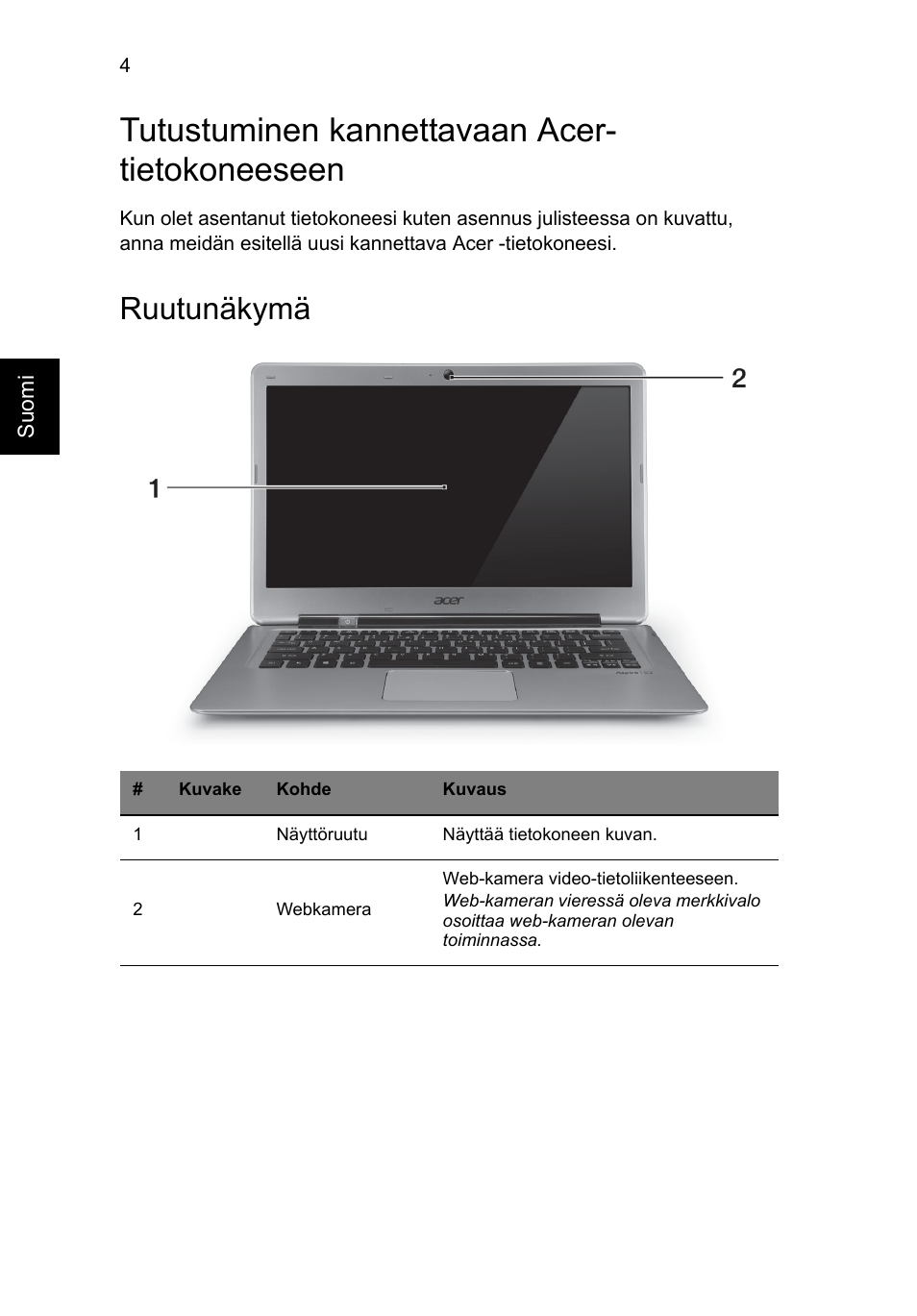 Tutustuminen kannettavaan acer- tietokoneeseen, Ruutunäkymä | Acer Aspire S3-391 User Manual | Page 130 / 366