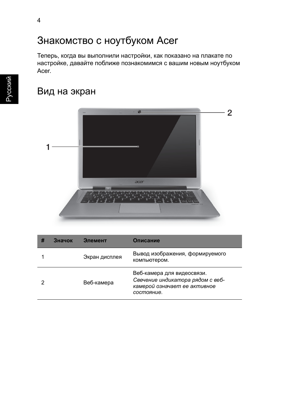 Знакомство с ноутбуком acer, Вид на экран | Acer Aspire S3-391 User Manual | Page 142 / 366