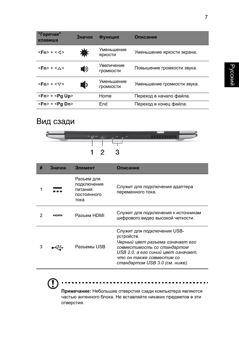 Вид сзади | Acer Aspire S3-391 User Manual | Page 145 / 366