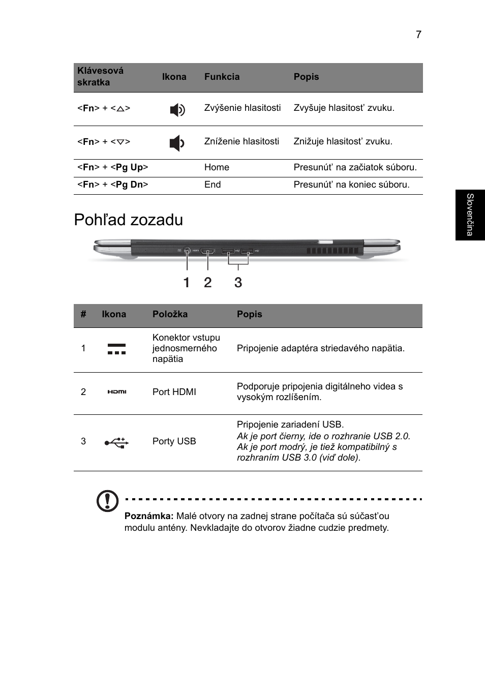 Pohľad zozadu | Acer Aspire S3-391 User Manual | Page 193 / 366