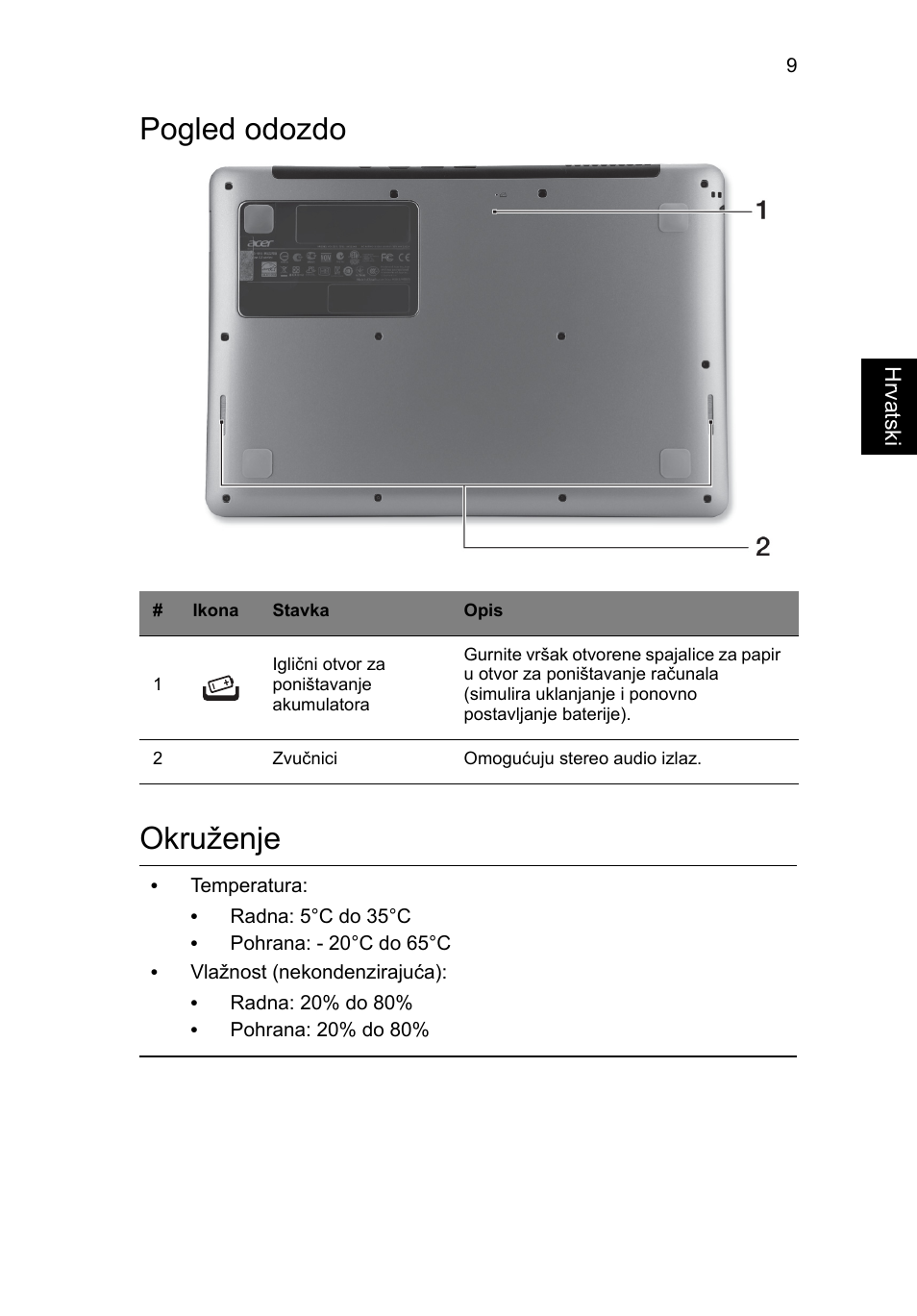 Pogled odozdo, Okruženje, Pogled odozdo okruženje | Acer Aspire S3-391 User Manual | Page 219 / 366