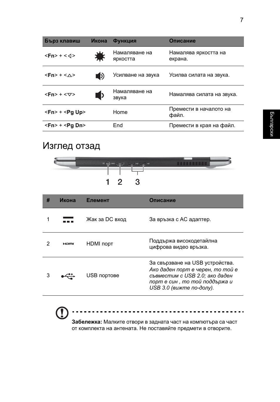 Изглед отзад | Acer Aspire S3-391 User Manual | Page 241 / 366