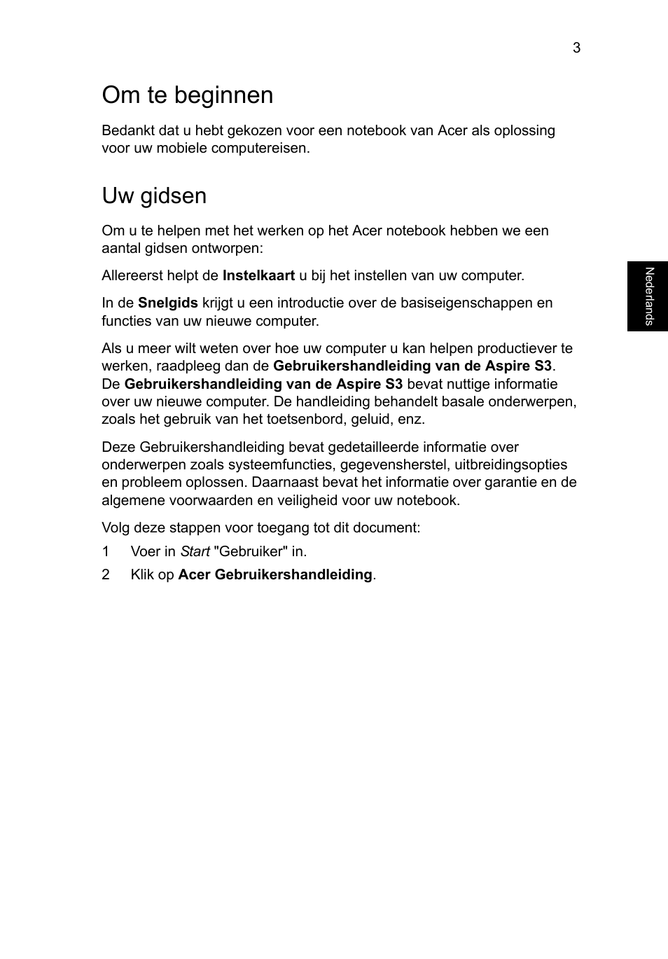 Om te beginnen, Uw gidsen | Acer Aspire S3-391 User Manual | Page 81 / 366