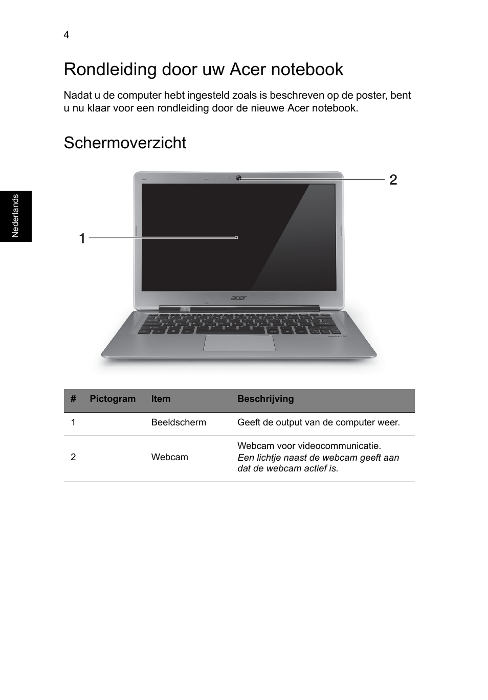 Rondleiding door uw acer notebook, Schermoverzicht | Acer Aspire S3-391 User Manual | Page 82 / 366