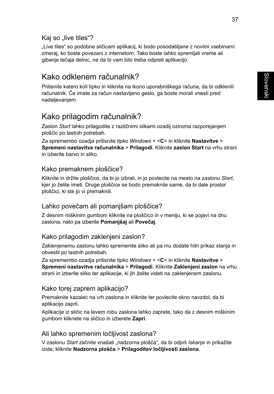 Kako odklenem računalnik, Kako prilagodim računalnik | Acer AO756 User Manual | Page 1115 / 1836