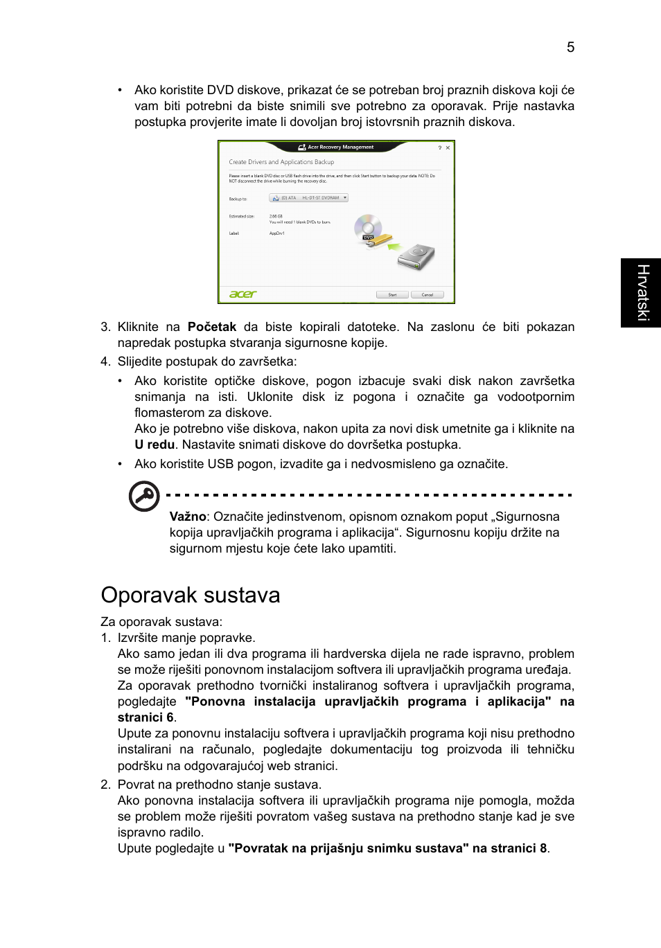 Oporavak sustava | Acer AO756 User Manual | Page 1147 / 1836