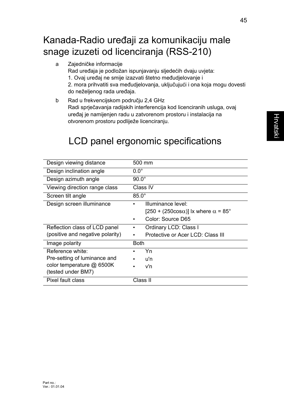 Lcd panel ergonomic specifications | Acer AO756 User Manual | Page 1187 / 1836