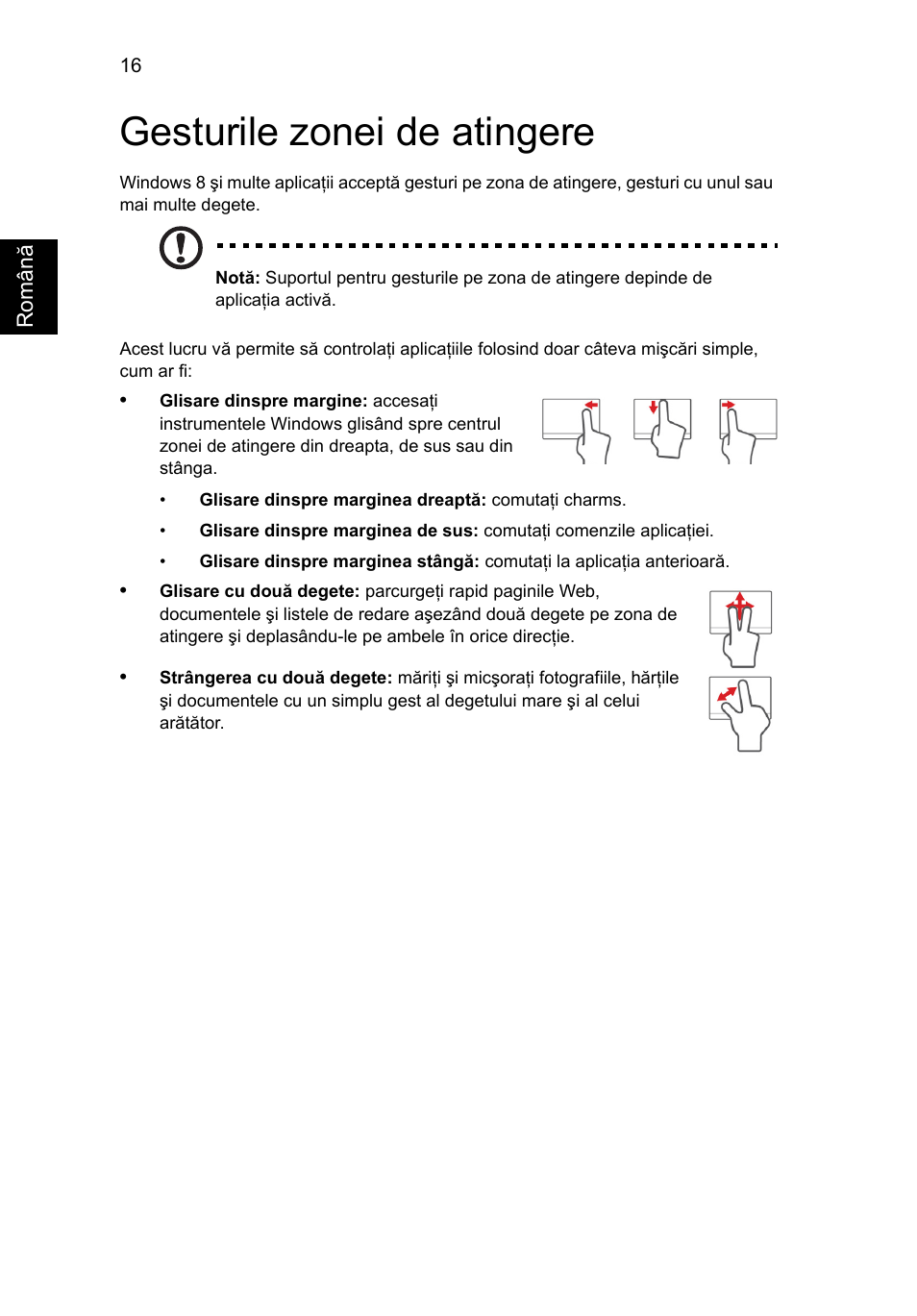 Gesturile zonei de atingere | Acer AO756 User Manual | Page 1222 / 1836