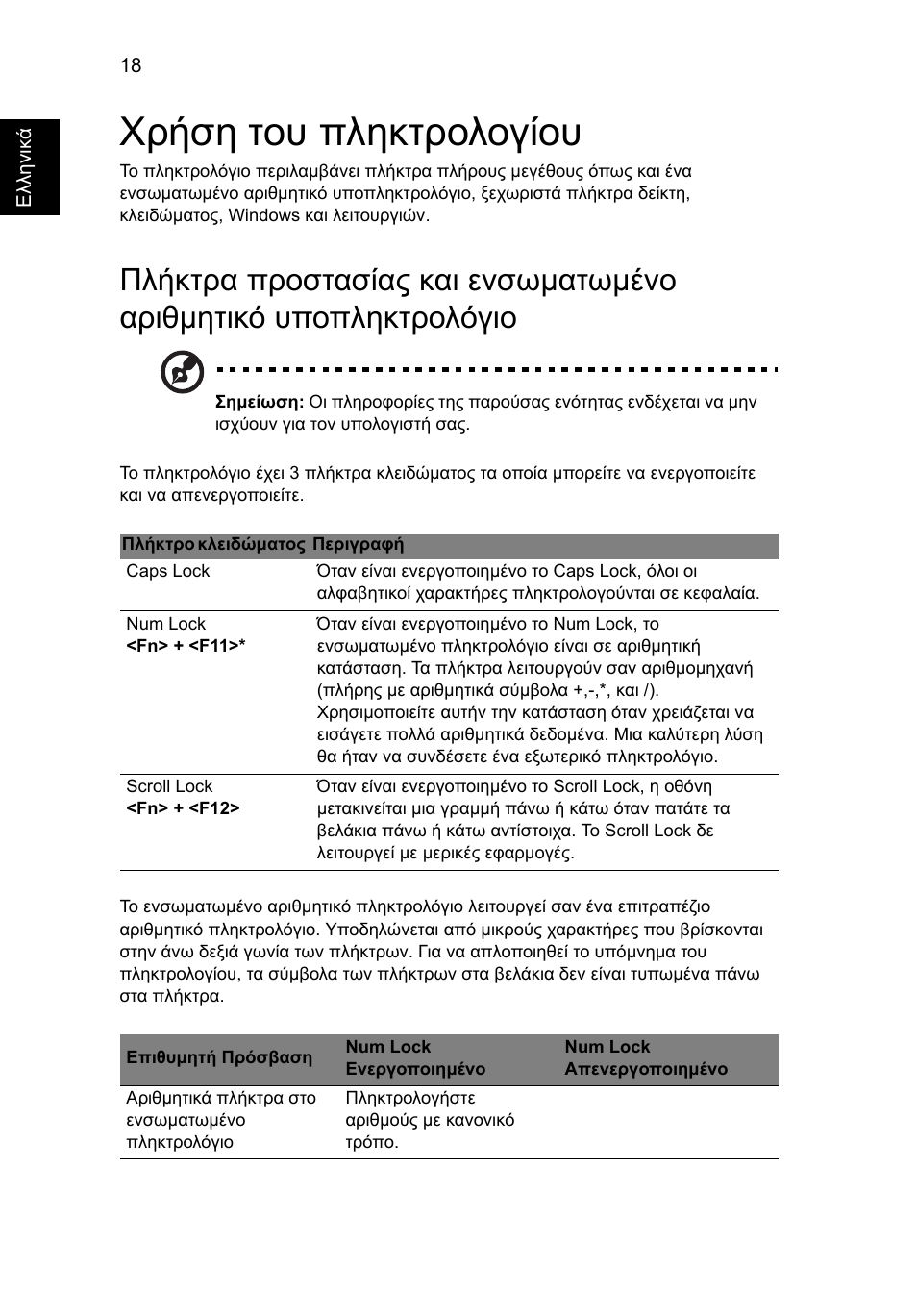 Χρήση του πληκτρολογίου | Acer AO756 User Manual | Page 1424 / 1836