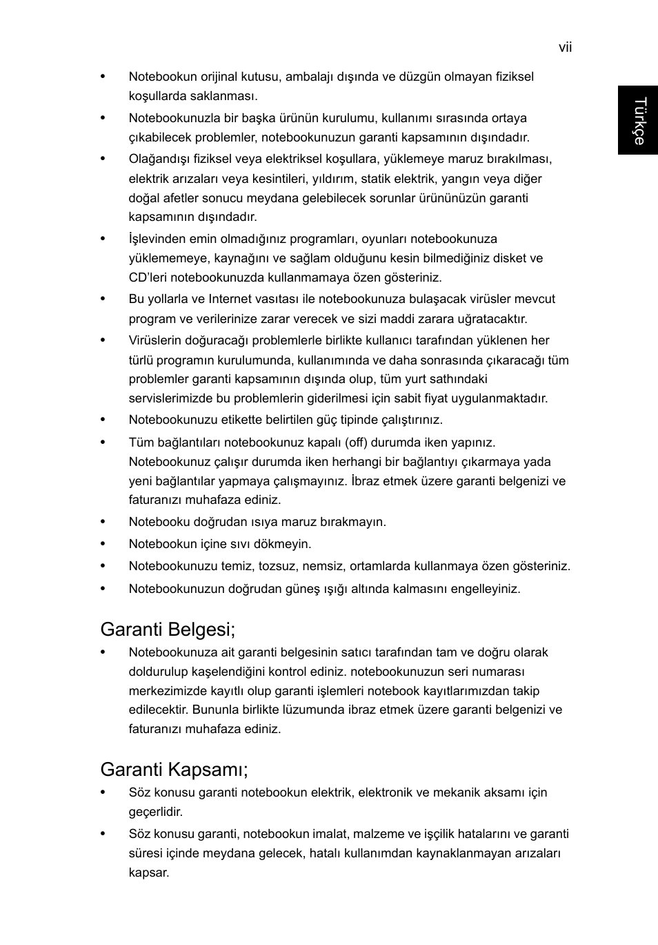 Garanti belgesi, Garanti kapsamı | Acer AO756 User Manual | Page 1463 / 1836