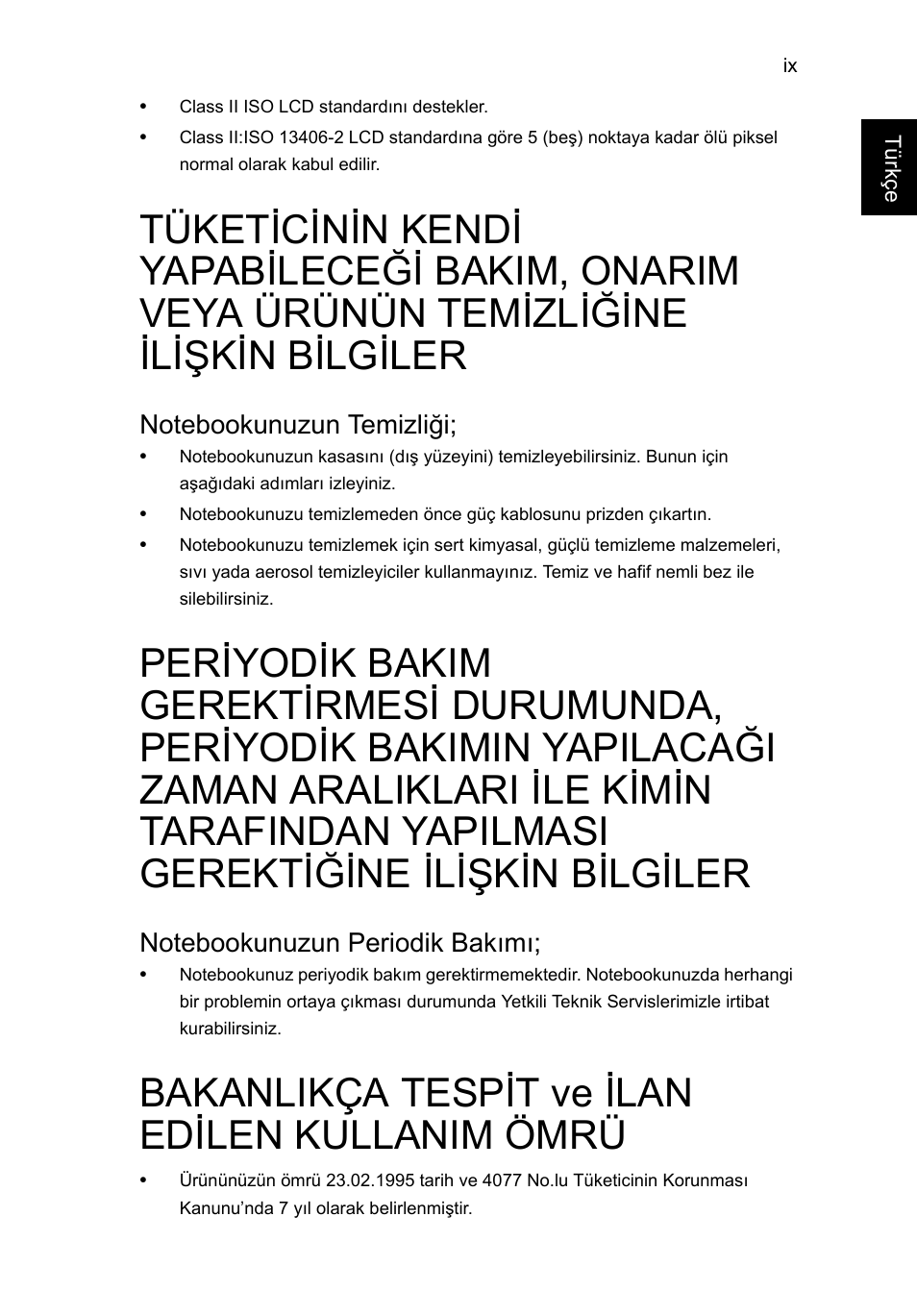 Bakanlikça tespit ve ilan edilen kullanim ömrü | Acer AO756 User Manual | Page 1465 / 1836