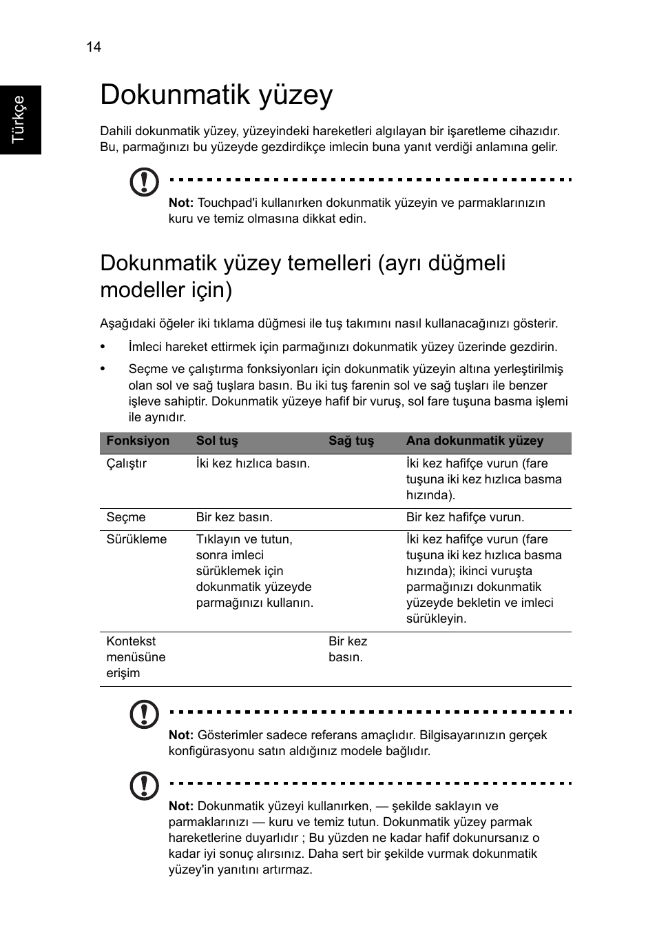 Dokunmatik yüzey | Acer AO756 User Manual | Page 1496 / 1836