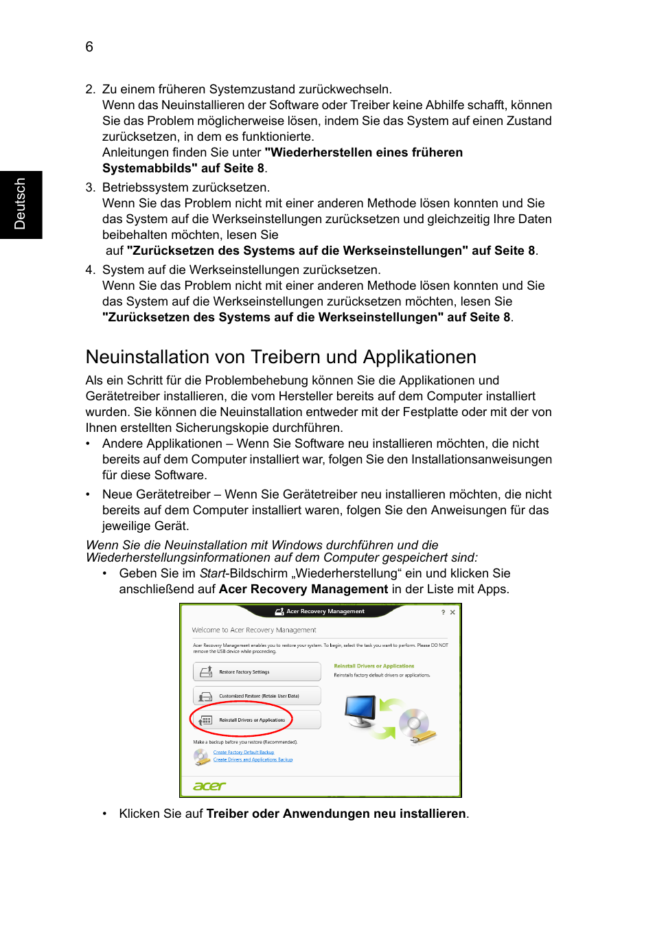 Neuinstallation von treibern und applikationen | Acer AO756 User Manual | Page 158 / 1836