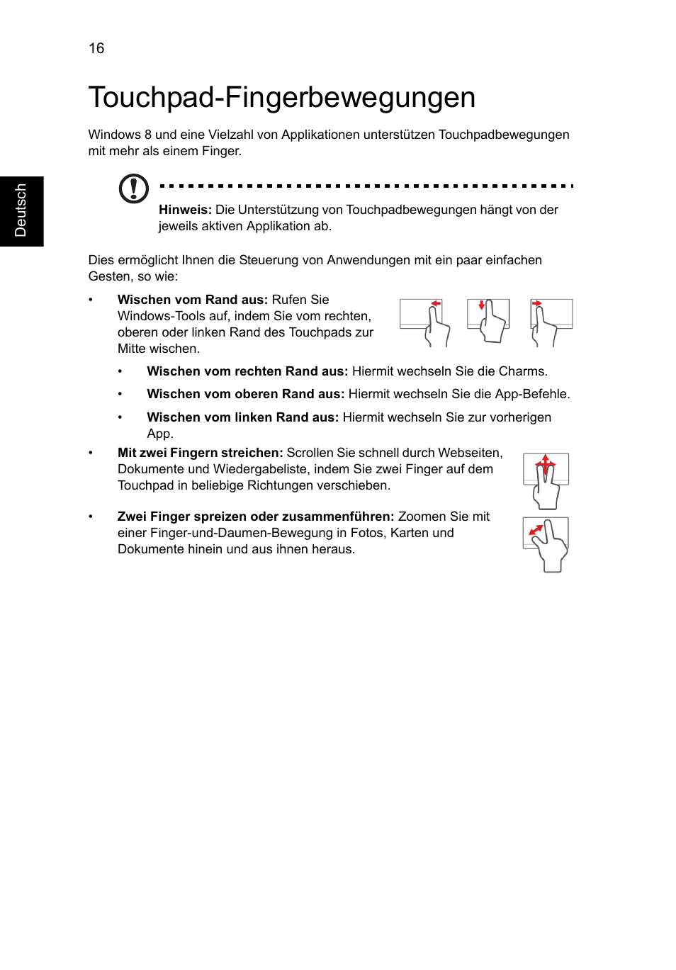 Touchpad-fingerbewegungen | Acer AO756 User Manual | Page 168 / 1836