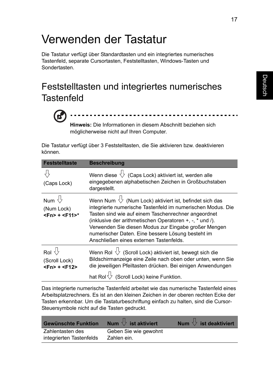 Verwenden der tastatur | Acer AO756 User Manual | Page 169 / 1836