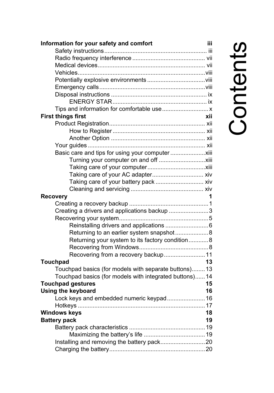 Content s | Acer AO756 User Manual | Page 17 / 1836