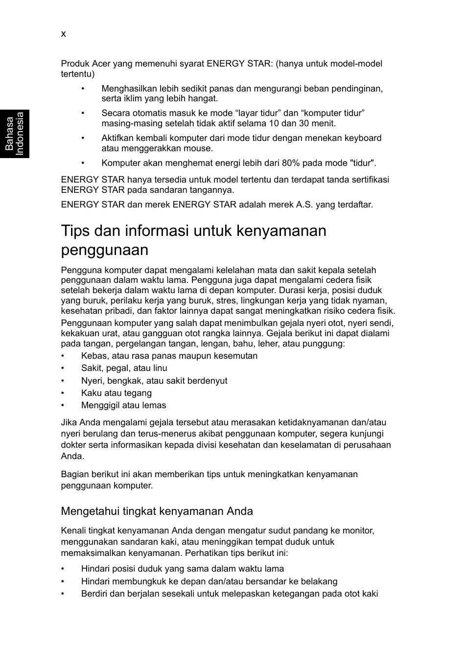 Tips dan informasi untuk kenyamanan penggunaan | Acer AO756 User Manual | Page 1716 / 1836