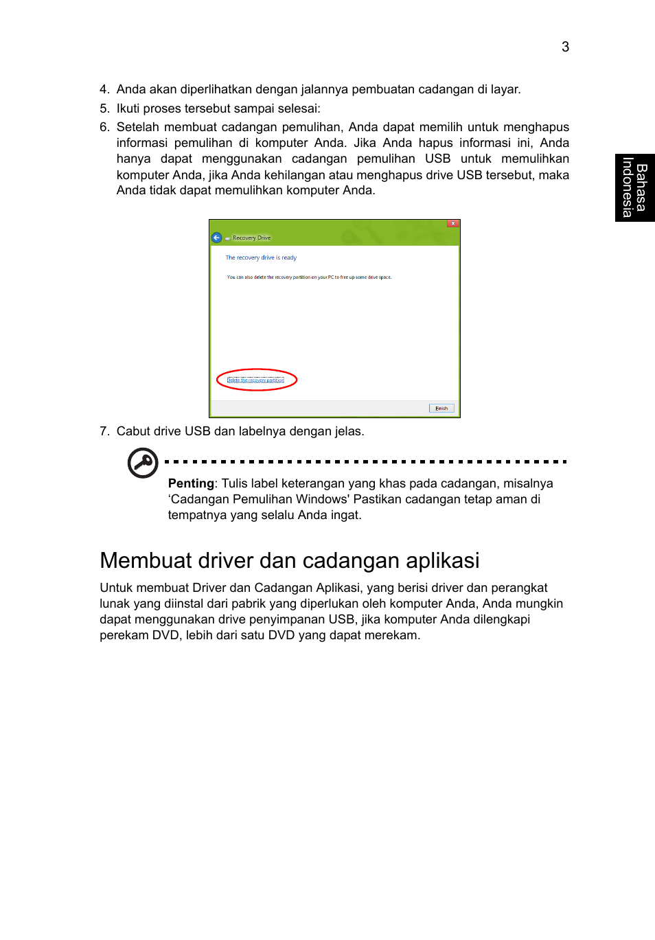 Membuat driver dan cadangan aplikasi | Acer AO756 User Manual | Page 1729 / 1836