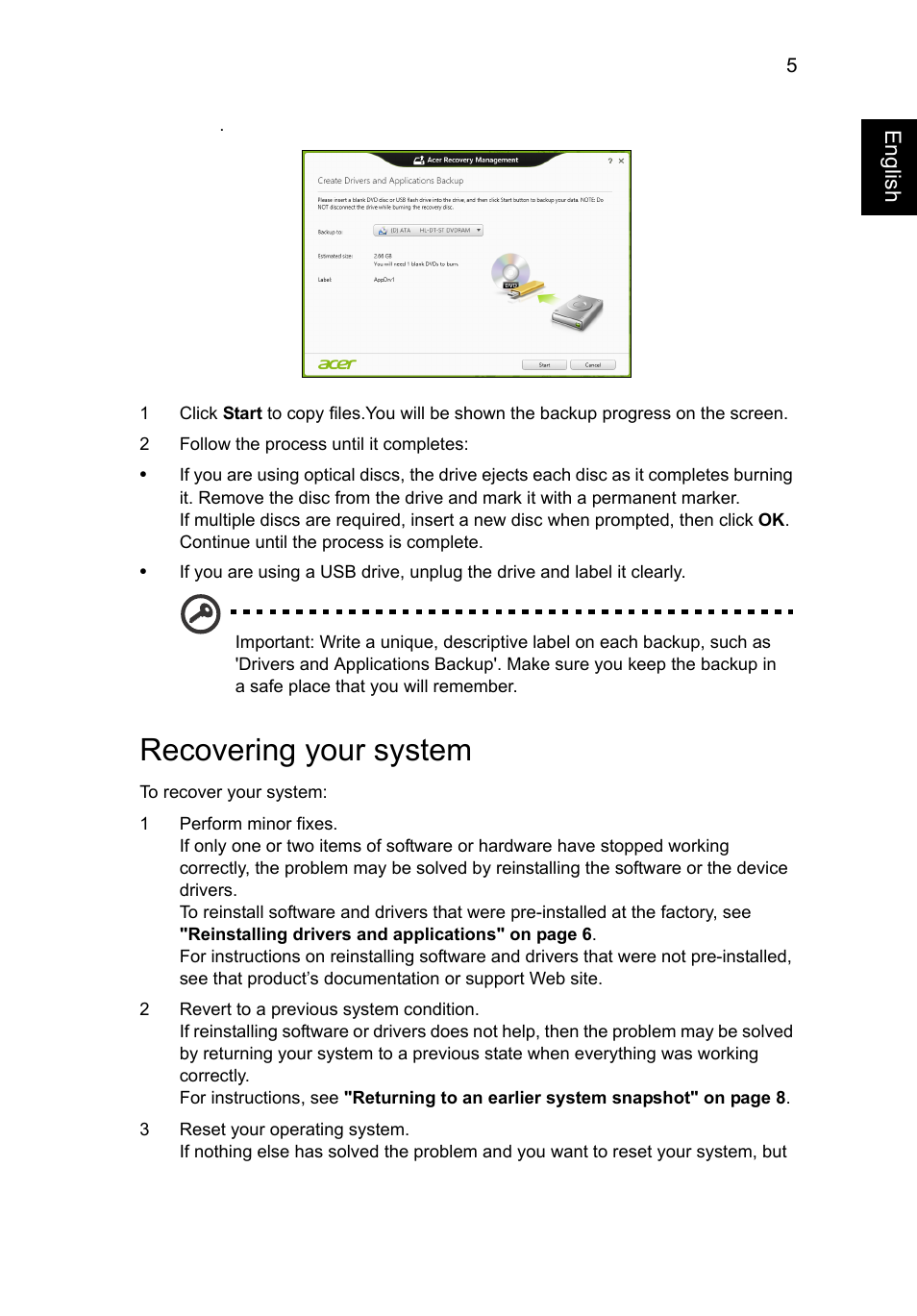 Recovering your system | Acer AO756 User Manual | Page 24 / 1836